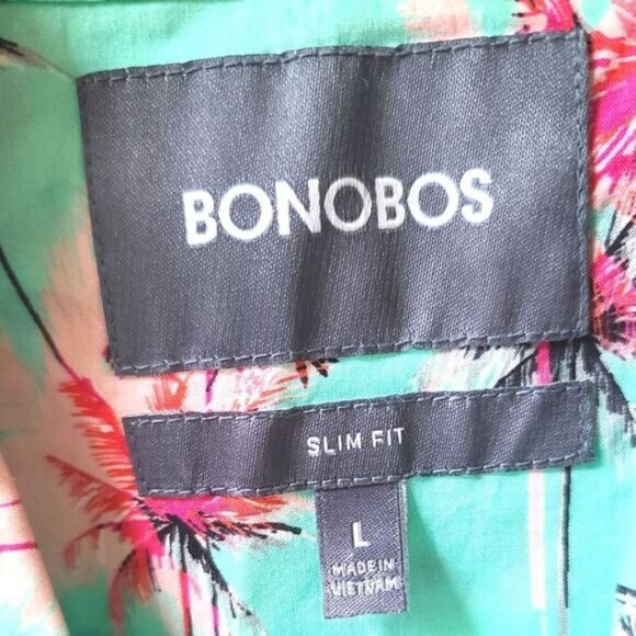Bonobos Palm Tree Shirt Button Down Short Sleeve Size Large - Picture 3 of 6